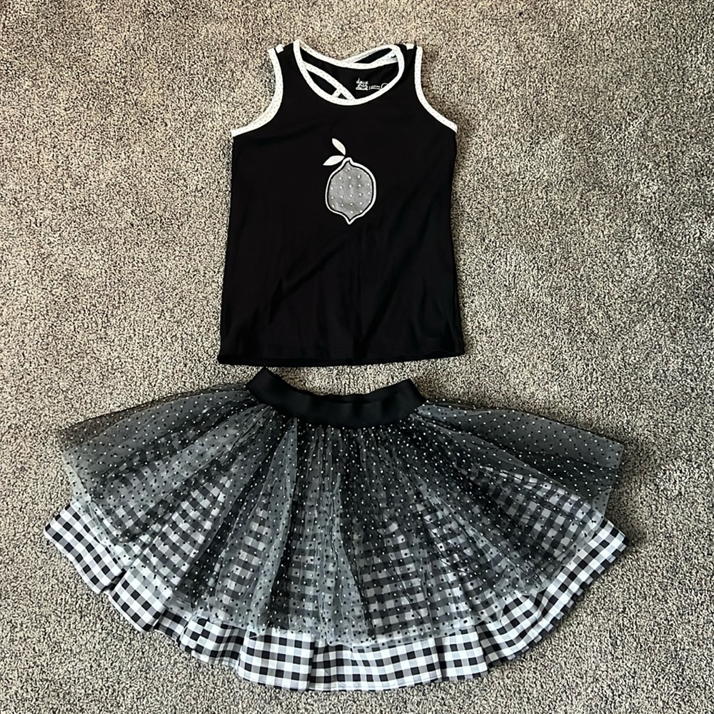 Deux par deux tank top & skirt set. Black and white. Size 8. NWoT. Never worn.